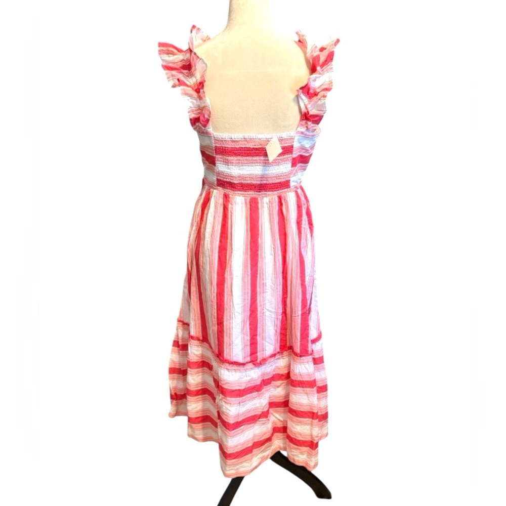 NWT- J-Crew Striped squareneck midi dress. - Picture 3 of 6